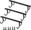 Alipis 3pcs Cup Drying Holder Under Cabinet Mug Hanger Black Iron Wine Cabinet Hooks Kitchen Rack for Cups Utensils