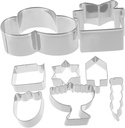 8pcs Hanukkah Stainless Steel Cookie Cutters with Mixed Hanukkah Shapes DIY Biscuit Molds for Baking Household Metal Cookie Cutters for Holiday Parties and