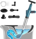Toilet Plunger High Pressure, Air Plunger Blaster for Toilet, Toilet Unclogger with Real Time Barometer for Bathroom, Sink, Floor, Drain, Sinks and Plumbing Clogs