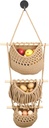 3 Tier Hanging Fruit Basket, Over the Door Organizer, Handmade Woven Jute Wall Baskets for Organizing, BOHO Wall Basket Decor, Over the Door Organizer for Kitchen, Bedroom, Bathroom