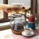 SOTECH Pour Over Coffee Station Dripper Stand Coffee Filter Wooden Filter Holder Glass Server with Paper Coffee Filters, Coffee Maker Stand Set for Coffee Tea and Saffron