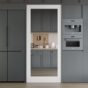 32 x 80 Mirror Door Slab, Paintable Interior Glass Doors, for Living Room, Pantry, Laundry Room as Prehung, Pocket, Barn, French Doors, White Door with Mirror, The Other Side Solid Core White Panel