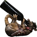 Ebros Gift Coiled Tipsy Drunk and Wild Armored Cowboy Sheriff Armadillo Booze Guzzler 12" Long Wine Bottle Holder Storage Caddy Figurine for Party Hosting Kitchen and Home Decor Statue