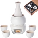 Ceramic Sake Set Sake Set Sake Set and Cups with Warmer, Traditional Porcelain Japanese Pottery Hot Saki Drink Set Kit