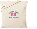 CafePress Sandy Hook NJ Varsity Design Tote Bag Reusable Natural Beige Canvas Shopping Bag
