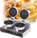 Nonstick Waffle Machine, 1200 W Non-Stick Waffle Maker - Stainless Steel Material, Stainless Steel Material, 0-5min Timer Adjustment, for Snack Bar/Bakery/Cafe,DoubleHead