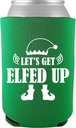 Underground Printing Let's Get Elfed Up - Funny Christmas Holiday Elf Can Cooler Sleeve - OS - Kelly Green