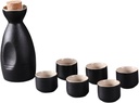 Japanese Ceramic Sake Pot Cups Set Gift Vintage for Tea Party Cupboard