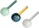 3pcs Multi-purpose Grain Scoop Comfortable Handle Rice Ladles for Measuring Serving Cereals Clean Spoons Green and Blue