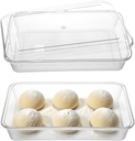 Rainmae 2 Pack Pizza Dough Proofing Box 14 x 10 Inch Clear Household Pizza Dough Tray with Lid Stackable Food Bread Fermentation Storage Containers for Kitchen Proofing Preparation