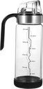 Happyyami Automatic Opening Oil Dispenser Bottle 500ml Food-Grade Glass Container for Kitchen Leak-Proof Seasoning and Vinegar Dispenser for Cooking and Grilling Random Color