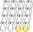 Mimorou 16 Pack Syrup Dispensers Glass Bottle Pancake Syrup Container Jar Pot for Maple Chocolate Retracting Spout Sugar, 6 oz