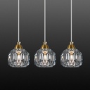 Crystal Chandeliers for Dining Room Lights Fixture Over Table, 3 Pack Gold Modern Pendant Light Fixture，Crystal Pendant Lighting for Kitchen Island Bathroom Bar