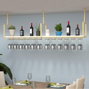 Ceiling Rack Ceiling Wine Rack, 1 Layer Modern Floating Rack, Hanging Kitchen Bar Rack, Storage Rack, for Dining Room/Bar/Wine Cellar/Living Room (Color : Gold, Size : 120 * 30 * 60cm)