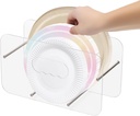 Space-Saving Paper Plate Dispenser & Holder | Vertical Storage for 7-12" Round/Square Plates | Compact Acrylic Organizer for Cabinet & Countertop