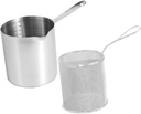 Alipis 1set Stainless Steel Household Frying Pot Deep Fryer Basket for and More Ergonomic Design for Easy Use for Gas Cooking for Efficient Frying