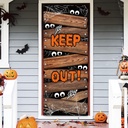 IMISHM Halloween Door Decorations Halloween Door Cover Large Fabric Halloween Decorations for Front Door Halloween Porch Sign for Halloween Party Decorations