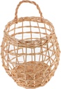 Rattan Woven Wall Hanging Basket for Garlic and Eggs Hollow Design Storage for Home and Kitchen Random Color Rustic Decorative Organizer