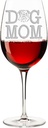 Dog Mom Bulldog Engraved 18-ounce Wine Glass - 2pcs