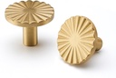 Solid Brass Cabinet Knobs 10 Pack – Brushed Gold Drawer Pulls for Kitchen, Closet, Dresser & Bathroom, Decorative Round Hardware for Furniture & Cabinets with Screws Included