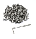 iexcell 100 Pcs M5 x 10mm Thread Pitch 0.8 mm Stainless Steel 304 Hex Socket Button Head Cap Screws Bolts Kit