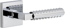 Viaggio QADCON-REB_PSG_234_RH Quadrato Right Handed Solid Brass Passage Door Lever Set with Contempo Rebar Lever and Quadrato Backplate - 2-3/4" Backset - Bright Chrome