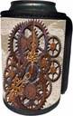 Can Cooler Bottle Wrap - Steam Punk cog wheels in Bronze Patterns