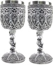 We pay your sales tax Set of 2 Mythical Silver Royal Dragon Wine Goblet Skulls Medieval Collectible Magical Halloween Party Home Decor Gift(G16594)