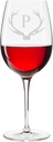 Antler Initial Wine Glass 18-ounce, Letter P