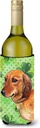 Caroline's Treasures BB9826LITERK Dachshund St Patrick's Wine Bottle Hugger, Green Bottle Cooler Sleeve Hugger Machine Washable Collapsible Insulator Beverage Insulated Holder