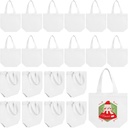 24 Pcs Mini Canvas Tote Bags Small Tote Bags Bulk Reusable Gift with Handles for Crafts DIY Grocery, 9 x 8 x 4 Inches