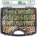 FOLIV 907pcs Grade 8.8 Metric Bolt Assortment, M4 M5 M6 M8 Heavy Duty Bolts and Nuts Kit, Yellow Zinc Plated, Length from 12-30mm