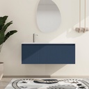 Malwee 48 Inch Floating Bathroom Vanity with Sink, 48'' Single Sink Wall Mounted Bathroom Vanity Como, with 3 Soft Close Doors and White Waterdrop Gel Coat Basin Top, Navy Blue (05848)