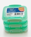 'TURQUOISE Mini Lock Top Snack Containers with Lids set of 3, Teal