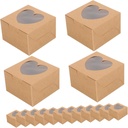 VOSAREA 14pcs Unique Christmas Cookie Box Window Dessert Wrapping Box Small Cake Pastry Packaging Bakery Carrier Bakery Wrapping