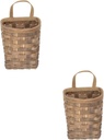 KICHOUSE 2pcs Wall Hanging Woven Basket Multi-functional Storage for Kitchen Sundries Flower Organizer Space-saving Decorative Wall Decor Chic Pastoral Design for Home and Dorm Use