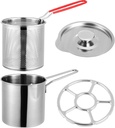 UPKOCH 4L Deep Fryer Pot Deep Fryer Pot 1 Set Small with Basket Deep Oil Fryer Stainless Steel Chicken Cooker Kitchen Handheld Fry Basket Japanese Tempura Baskets for Fries Fish