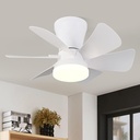 Ceiling Fans with Lights, 22 inch Low Profile Ceiling Fan with Light and Remote Control, Flush Mount, Reversible, 3CCT, Dimmable, Noiseless, Small Ceiling Fan for Bedroom, White