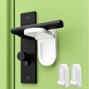 Door Lever Lock (2 Pack) for Kids Safety, Prevents Toddlers from Opening Doors, Baby Door Knob Stopper for Bedrooms from Inside, Durable ABS with Strong Adhesive Backing