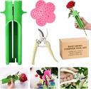 Rose Thorn Stripper Tool, Zhoujitong - 3-in-1 Professional Rose Dethorner, Florist Supplies, Florist-Grade Thorn Remover for Roses with Safety Guard for Bouquets and Pruning