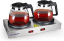 Commercial Double Coffee Carafe Warmer, Stainless Steel, 2 Burners Decanter Warmer Plate,Suitable for Café, Break Room, Buffet, Event and Commercial Use (US Plug 110V)