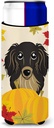 Caroline's Treasures "Longhair Black and Tan Dachshund Thanksgiving Michelob Ultra Koozies for Slim Cans, Multicolor