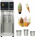 500W Commercial Ice Cream Maker Machine, Stainless Steel Chill Drink Mixer with 3 Cups, Counter top Hard ice Cream Maker, for Delicious Frozen Yoghurt, Sorbet & Ice Cream