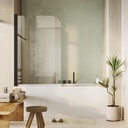 Frameless Pivot Half Shower Door for Bathtub, 1/4 in (6 mm) ANSI Certified Tempered Glass Panel, Can Be Installed On Left & Right Side (32x55)