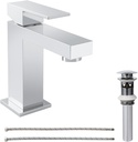 Chrome Bathroom Faucet Single Hole, ALWEN All Metal Bathroom Faucet with Pop up Drain, Fingerprint Resistant Leadfree CEC & cUPC Certified Single Faucet Modern Touch on Bathroom Sink Faucet