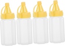 GANAZONO 4pcs Mini Squeeze Bottle for Sauces and Dressings for Ketchup Mustard and Condiments for Outdoor Bbq and Lunch Boxes Packaging