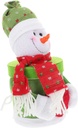 Mobestech Festive Snowman Candy Jar with Airtight Lid Velour Decorative Holder for Christmas Treats Cute Boy Girl and Office Decoration