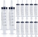 12Pack 60ml Syringe for Liquid - Large Plastic Syringes Without Needle for Jello Food Thick Liquids and Irrigation Water, Lip Gloss Filling, Feeding Dogs Meds, Measuring ( 12 Pack 60 ml / cc )