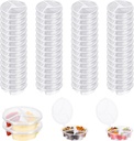 30 PCS Disposable 3 Compartment Snack Containers with Lids, Plastic Snack Pack Containers, Grab and Go Snack Containers for Salsa (3Compartment,Clear,30Packs)