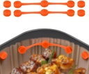 Air Fryer Magnet Silicone Buckles Sets, with 2 Strips 4 Buckles Universal Air Fryer Magnets Prevent Burning Magnetic Holders for Holding down Parchment Paper